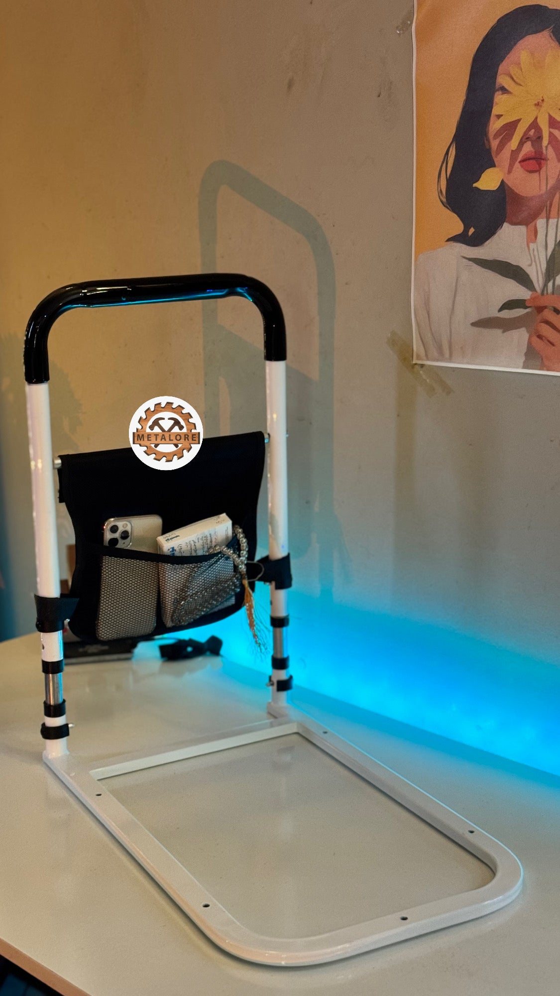 Metalore Bed Safety Rail for Elderly | Adjustable Bed Assist Handle | Senior Bed Rail Guard | Adult Bed Support Pakistan
