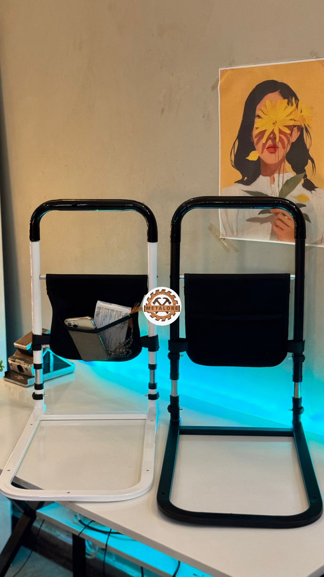 Metalore Bed Safety Rail for Elderly | Adjustable Bed Assist Handle | Senior Bed Rail Guard | Adult Bed Support Pakistan