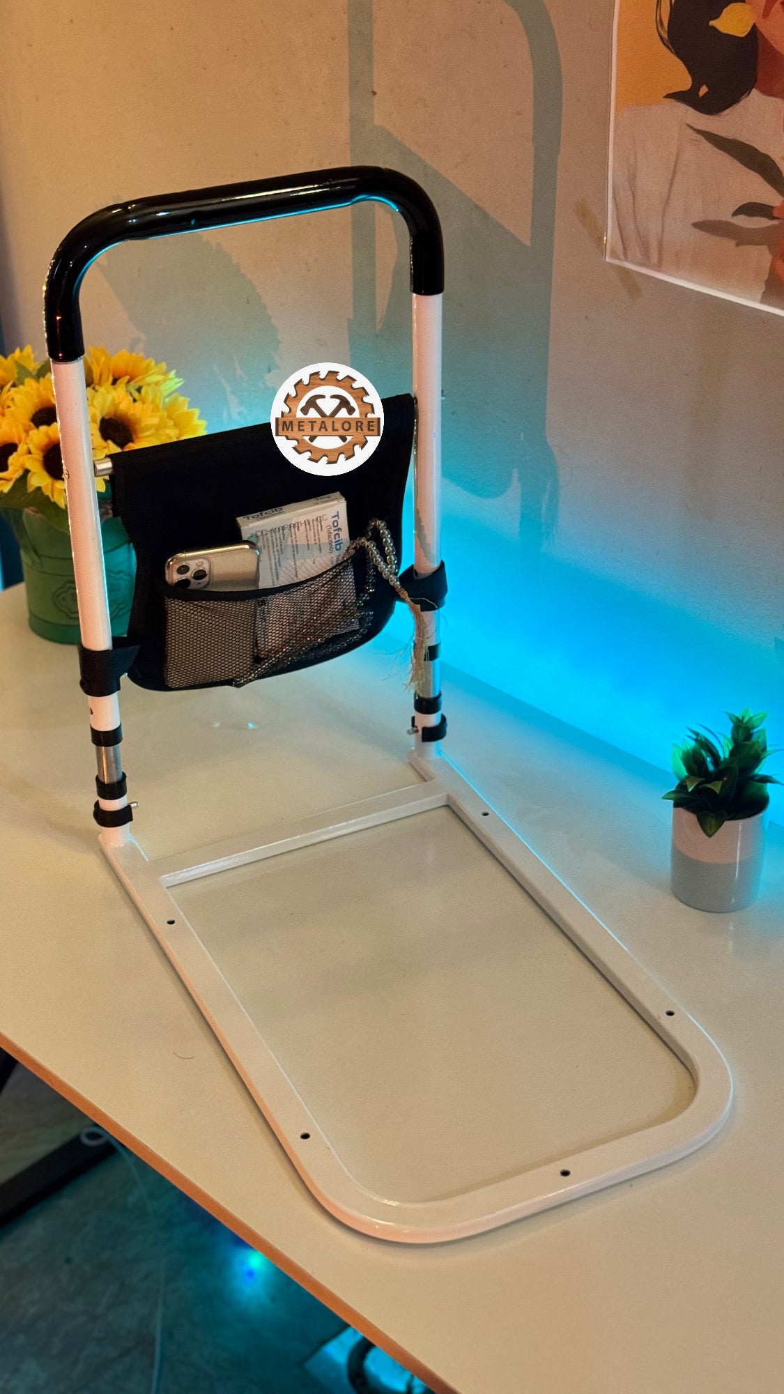 Metalore Bed Safety Rail for Elderly | Adjustable Bed Assist Handle | Senior Bed Rail Guard | Adult Bed Support Pakistan
